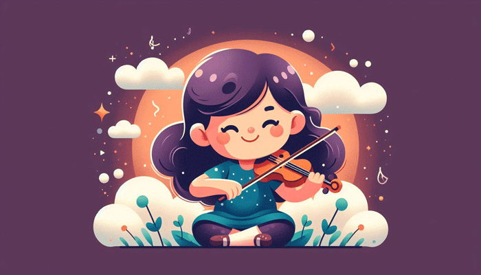 کودکی در حال ساز زدن