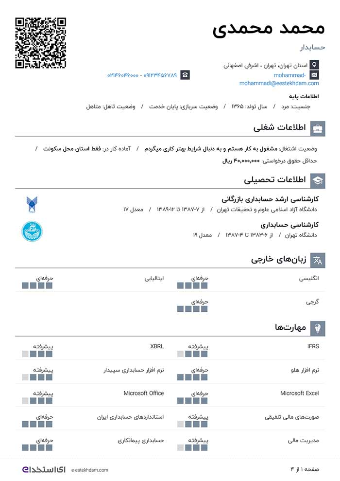 رزومه رزومه موفق